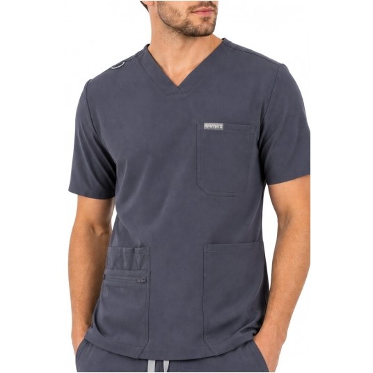 MYNTS V-Neck Pocket Genius - ScrubTop Men MMT003 MoonStone Grey -zdjęcie numer 2