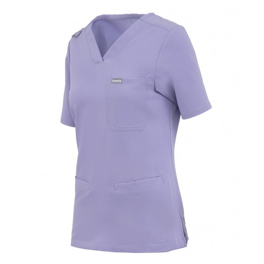 MYNTS V-Neck Two Pockets – Scrub Top Women WMT002 Lavender -zdjęcie numer 4