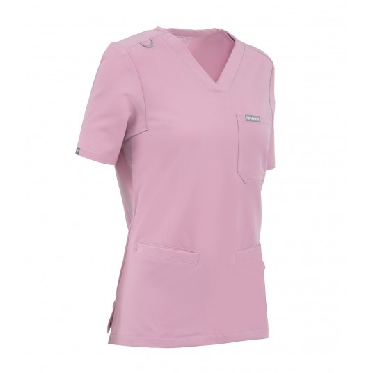 MYNTS V-Neck Two Pockets – Scrub Top Women WMT002 Rose Water -zdjęcie numer 4