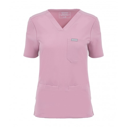 MYNTS V-Neck Two Pockets – Scrub Top Women WMT002 Rose Water -zdjęcie numer 1