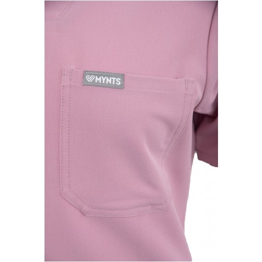 MYNTS V-Neck Two Pockets – Scrub Top Women WMT002 Rose Water -zdjęcie numer 8