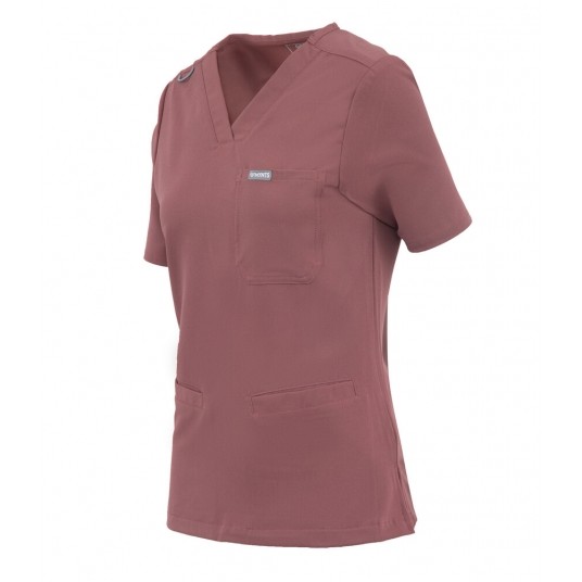 MYNTS V-Neck Two Pockets – Scrub Top Women WMT002 Terra Rose -zdjęcie numer 4