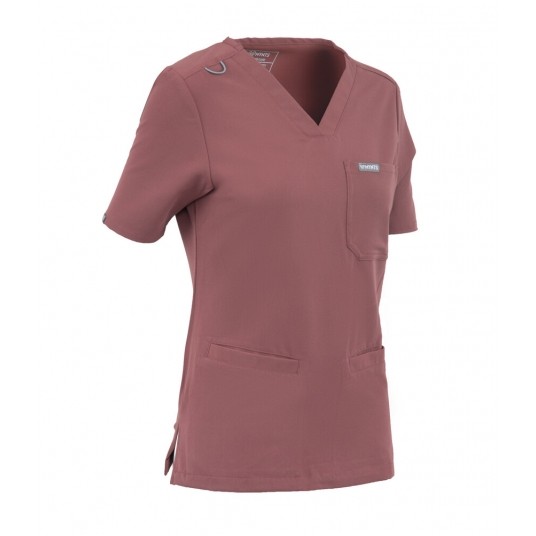 MYNTS V-Neck Two Pockets – Scrub Top Women WMT002 Terra Rose -zdjęcie numer 5