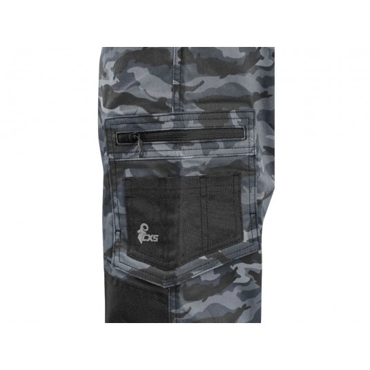 Ogrodniczki CXS SOLIS FLEX - camo-czarny