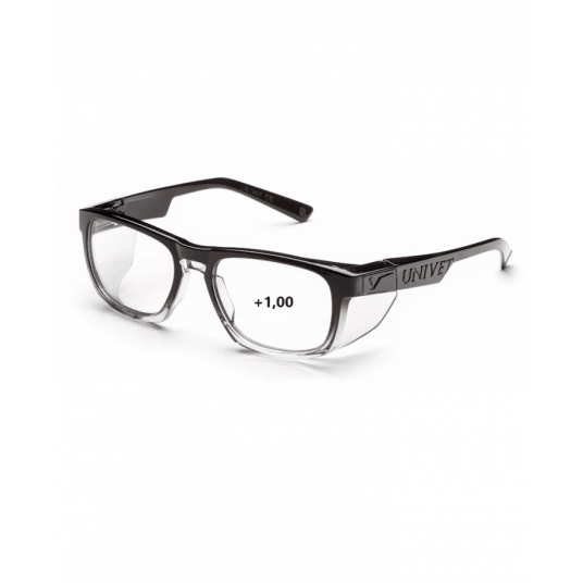 Okulary korekcyjne UNIVET Mod.571 Gradient black clear UV400 single vision +1.0 AS