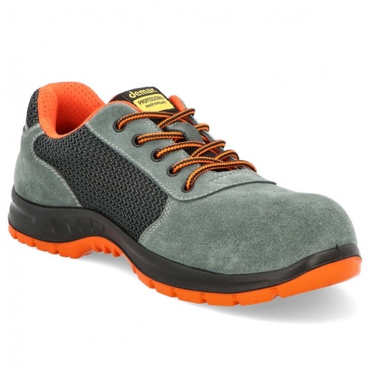 Półbuty ochronne męskie DEMAR X-FLOW SOLID S1PL - pomarańczowy-szary -zdjęcie numer 1