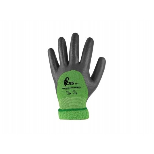 Rękawice CXS ROXY DOUBLE WINTER powlekane w 3/4 zimowe - czarno-zielony - 10 -zdjęcie numer 1