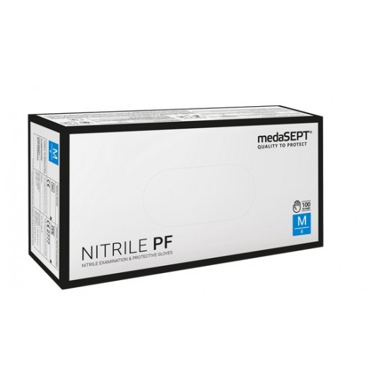 Rękawice diagnostyczne nitrylowe bezpudrowe medaSEPT Nitrile pf (100szt.) - niebieski