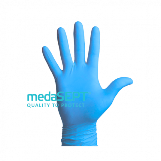 Rękawice diagnostyczne nitrylowe bezpudrowe medaSEPT Nitrile Pride (100szt.) - niebieski