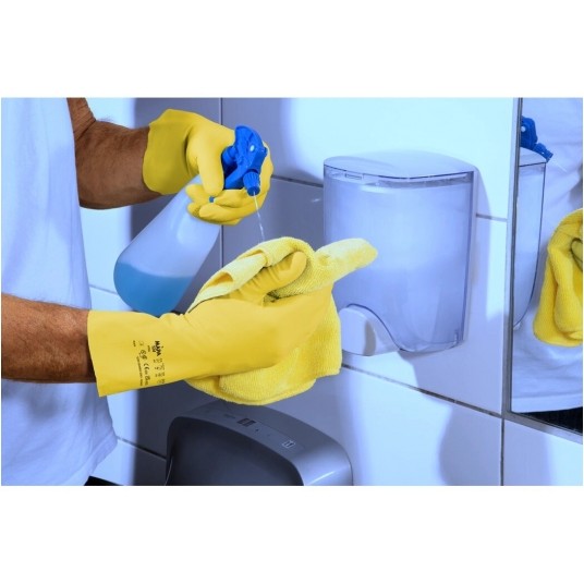 Rękawice lateksowe flokowane MAPA VITAL 124 - żółty -zdjęcie numer 2