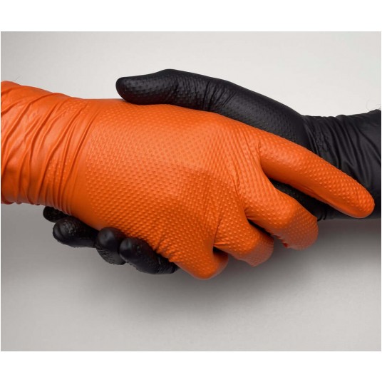 Rękawice nitrylowe bezpudrowe medaSEPT Max Grip PRO Prefer (50szt.) - pomarańczowy