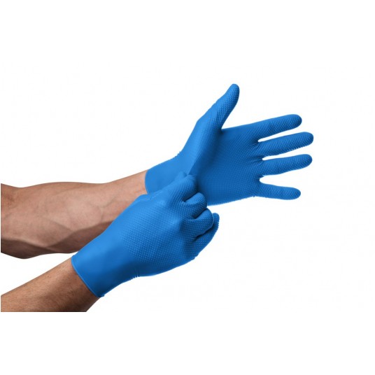 Rękawice nitrylowe bezpudrowe MERCATOR GOGRIP BLUE (50szt.)