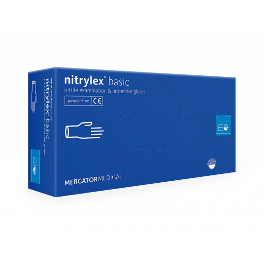 Rękawice nitrylowe bezpudrowe MERCATOR NITRYLEX BASIC dark blue (100szt.)