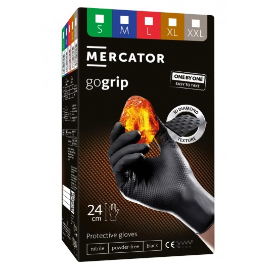 Rękawice nitrylowe one by one MERCATOR GOGRIP BLACK (100szt.)