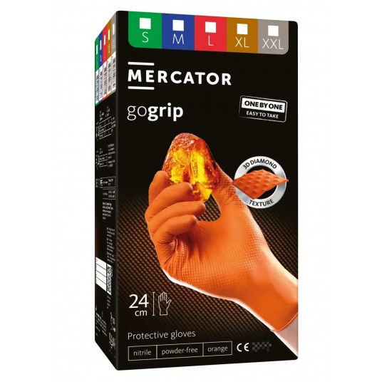Rękawice nitrylowe one by one MERCATOR GOGRIP ORANGE (100szt.)