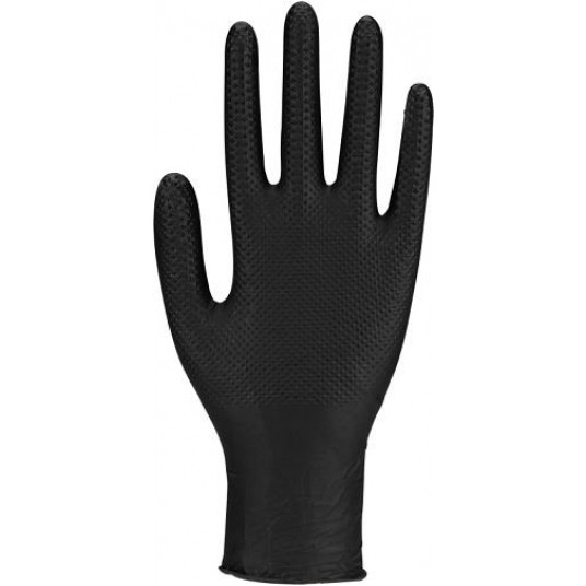 Rękawice nitrylowe warsztatowe THOR Power Grip (50 szt.) - czarny