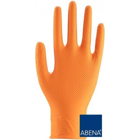 Rękawice nitrylowe warsztatowe THOR Power Grip (50 szt.) - orange
