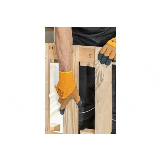 Rękawice ocieplane powlekane lateksem LYCK - pomarańczowy