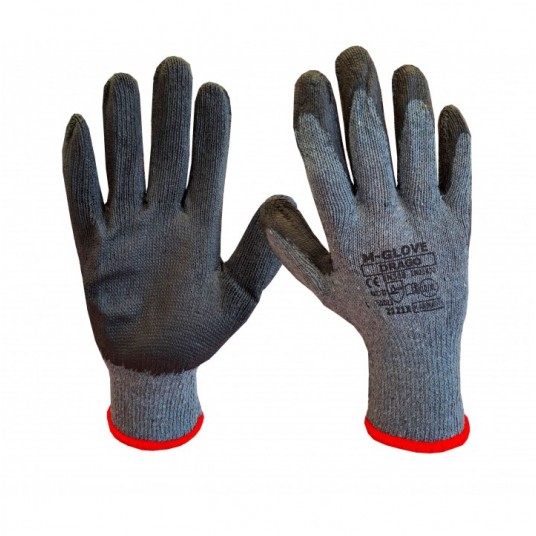 Rękawice powlekane lateksem M-GLOVE DRAGO 2121X PREMIUM - szary