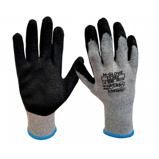 Rękawice powlekane lateksem M-GLOVE L1202 3121X - szary