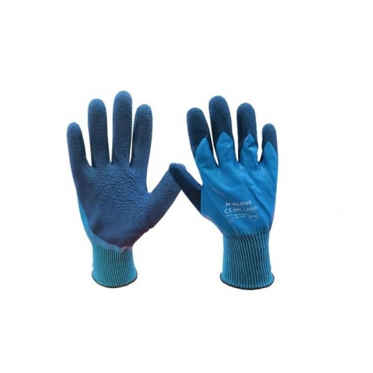 Rękawice powlekane lateksem M-GLOVE L2007 KAT.I. - niebieski