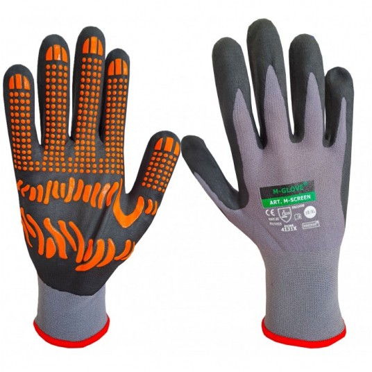 Rękawice powlekane nitrylem M-GLOVE M-SCREEN 4131X