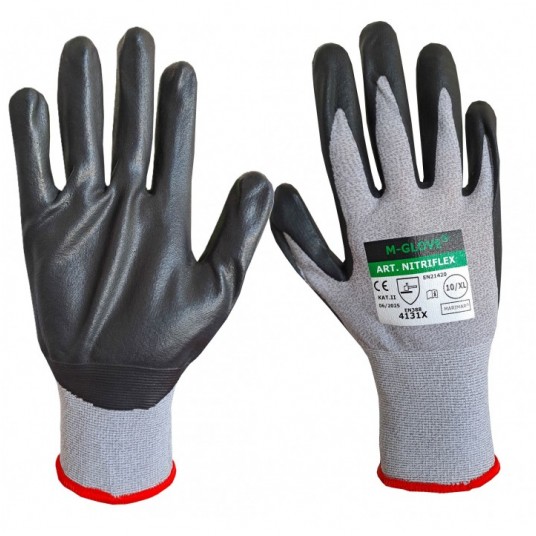 Rękawice powlekane nitrylem M-GLOVE NITRIFLEX 4131X