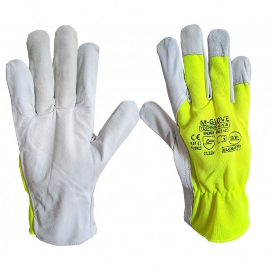 Rękawice skóra licowa M-GLOVE TECHNIK HI-VIS 2132X