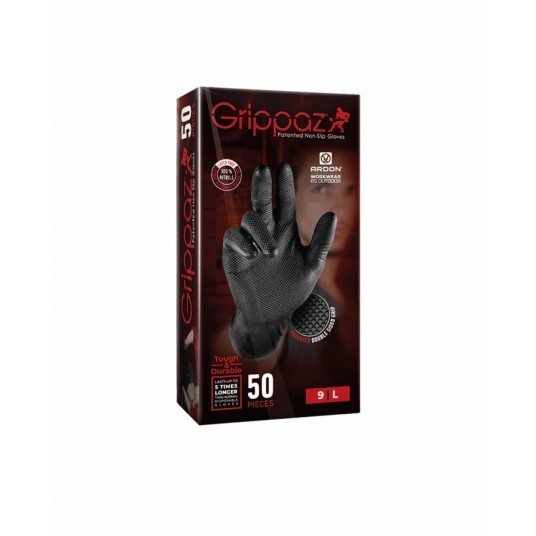 Rękawice warsztatowe GRIPPAZ 246 (50szt.) - czarny -zdjęcie numer 5