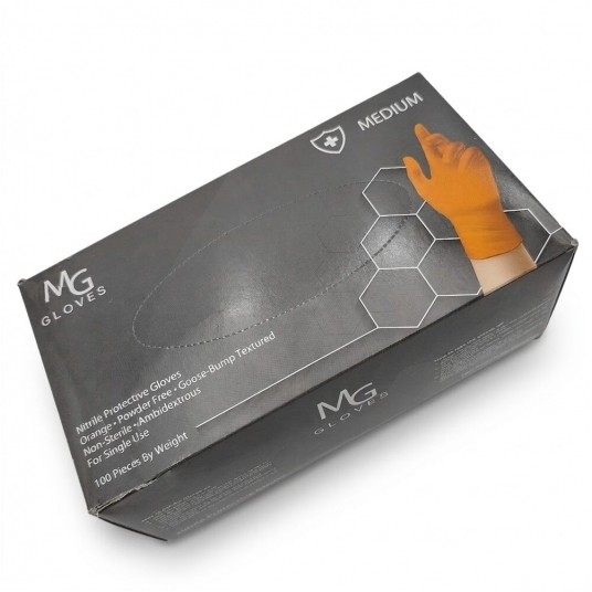 Rękawice warsztatowe MG Gloves (100szt.) - pomarańczowy -zdjęcie numer 2