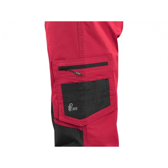 Spodnie do pasa CXS SOLIS FLEX - czerwony-czarny