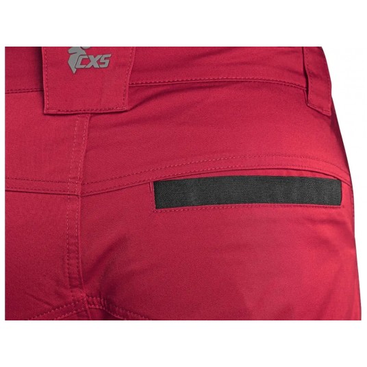 Spodnie do pasa CXS SOLIS FLEX - czerwony-czarny