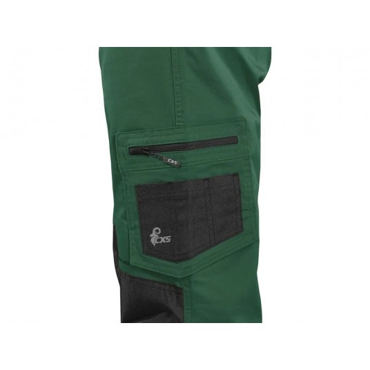 Spodnie do pasa CXS SOLIS FLEX - zielony-czarny