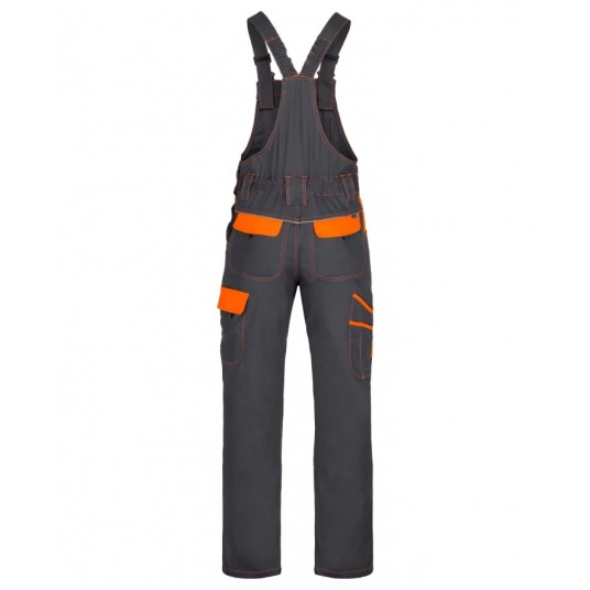 Spodnie ogrodniczki COOL TREND - szaro-pomarańczowy - 183-190CM