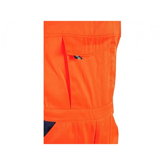 Spodnie ogrodniczki CXS NORWICH męskie ostrzegawcze - pomarańczowo-niebieski