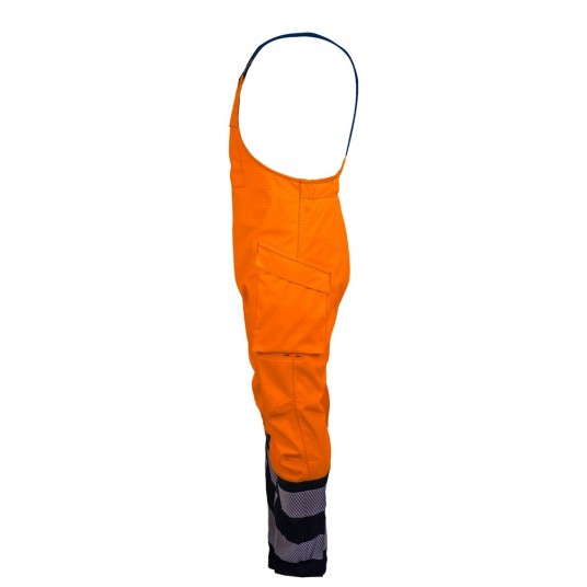 Spodnie ogrodniczki PROS model 2841 - pomarańczowy-granatowy