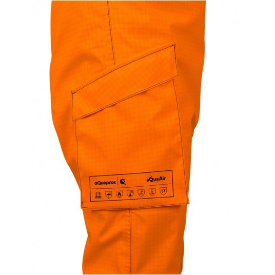 Spodnie ogrodniczki PROS model 2841 - pomarańczowy-granatowy