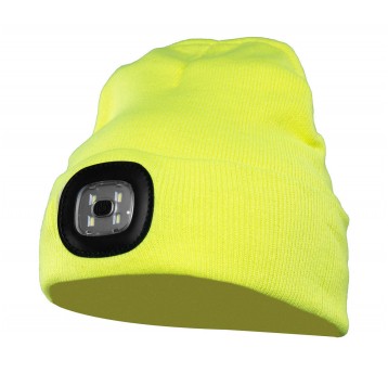 Czapka z dzianiny CHAPLIN z LED - żółty