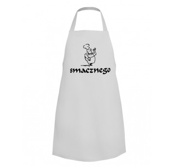 Fartuch z nadrukiem smacznego PROS model 107 - 80/60 - biały