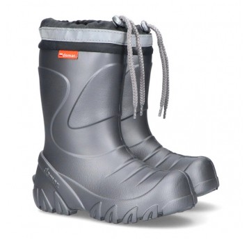 Kalosze dziecięce ocieplane Demar MMT-S C - szary-metalik