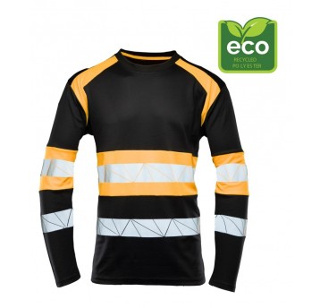Koszulka długi rękaw SEVEN KINGS ECO RIVAL - czarny-pomarańczowy