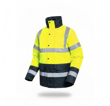 Kurtka ostrzegawcza parka Active Gear NEON HV - żółty-granatowy