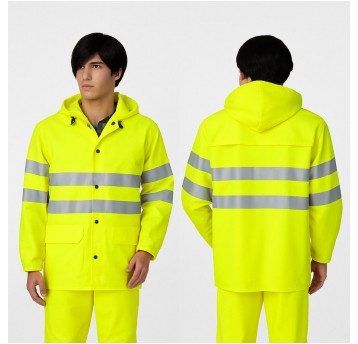 Kurtka ostrzegawcza wodoochronna MAT PCV 0101OS - żółty