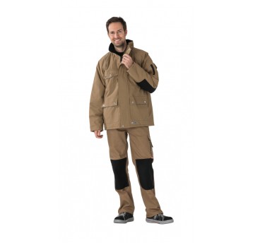 Kurtka parka PLANAM Canvas 320 zimowa - beżowy/czarny