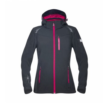 Kurtka softshell FLORET damska - czarno-różowy