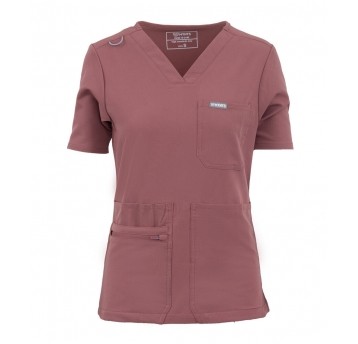 MYNTS V-Neck Pocket Genius – Scrub Top Women WMT001 Terra Rose