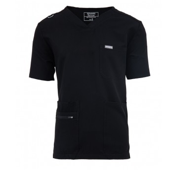 MYNTS V-Neck Pocket Genius - ScrubTop Men MMT003 Black