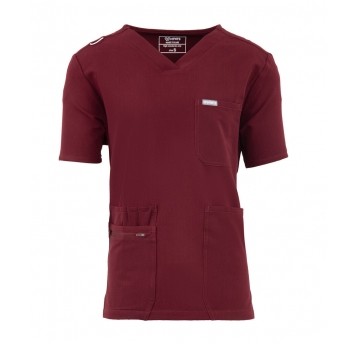 MYNTS V-Neck Pocket Genius - ScrubTop Men MMT003 Burgundy