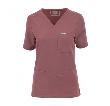 MYNTS V-Neck Two Pockets – Scrub Top Women WMT002 Terra Rose