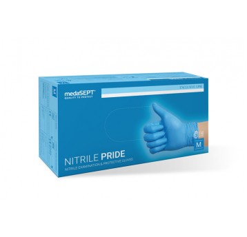 Rękawice diagnostyczne nitrylowe bezpudrowe medaSEPT Nitrile Pride (100szt.) - niebieski